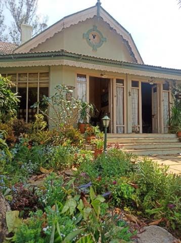 Planting in front of a porch